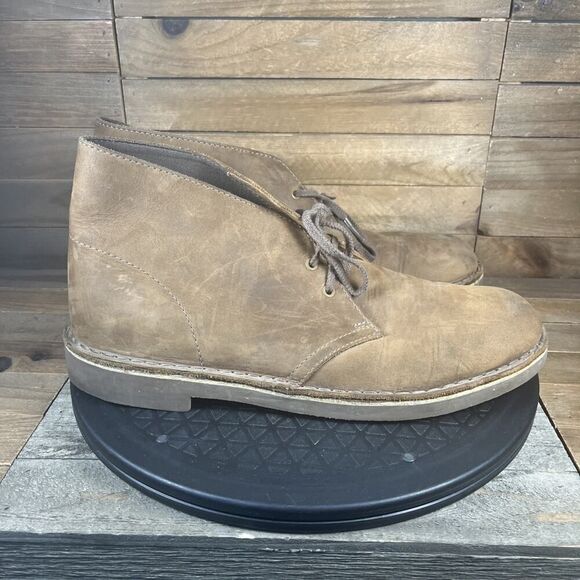 Clarks Bushacre 2 Mens Size 9M Chukka Lace Up Brown Leather Ankle Casual Boots - Picture 1 of 10